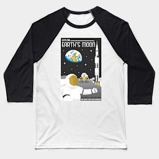 Explore Earth's Moon Travel Poster Baseball T-Shirt